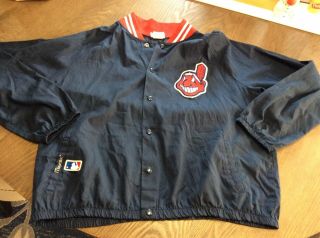 Vintage 90s Chief Wahoo Cleveland Indians Majestic Mlb Baseball Jersey Jacket L