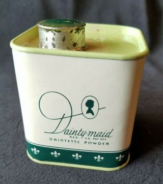Old Advertising Tin Dainty - Maid Daintette Powder Tin Dainty Maid Inc Middlefield