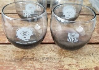 Nfl Green Bay Packers 4 - 8oz & 1 - 10oz Authentic Vintage Bar Glasses