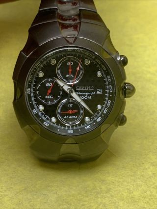 Seiko 3 Register Chronograph Quartz Watch Ufix 7t62