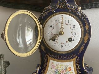 A French Porcelain Mantle Clock By A.  D Mougin Circa 1890 3