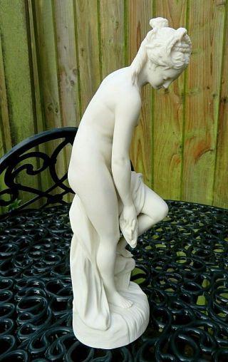 Antique 19thc Fine Parian Naked Female Figure Of " The Bather " C1870 - R&l