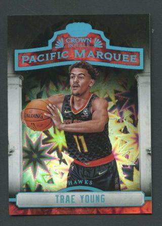 2018 - 19 Panini Crown Royale Pacific Marquee Trae Young Hawks Rc Rookie
