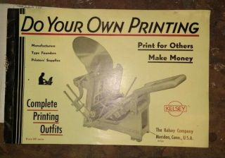Antique Kelsey & Co 3x5 Letterpress Tabletop Printing Press Excelsior Model N 6
