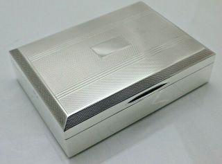 Vintage Solid Sterling Silver Jewellery Cigarette Box Engine Turned Top (gay)