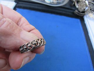 Vintage Sterling Silver Interesting Weave Band Ring