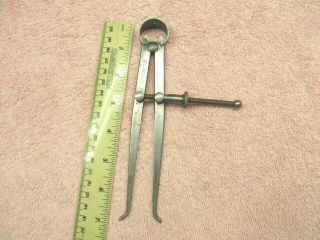 Vintage Millers Falls 6 " No.  510 Spring Type Inside Calipers W/solid Nut,  Usa
