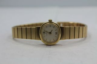 Vintage Ladies Hamilton 8646 Gold Tone Swiss Quartz Watch Battery