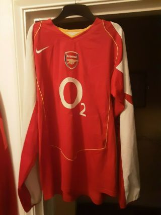 Mens Vintage Rare Nike Total 90 Arsenal O2 Home 2004 - 2005 Football Shirt - Xl