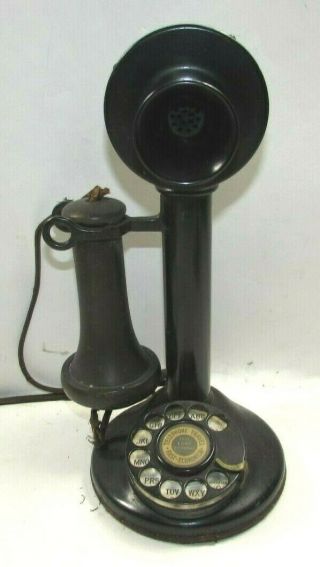 Antique American Bell Telephone Co At&t Rotary Dial Candlestick Telephone