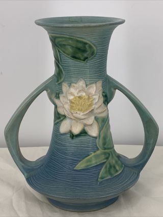 Vintage Roseville Large Water Lily 80 - 10 " Vase Estate Find