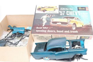 Vintage Revell 57 Chevy Model Car Kit H - 1284 1:25 1963 Issue Partial Built Parts