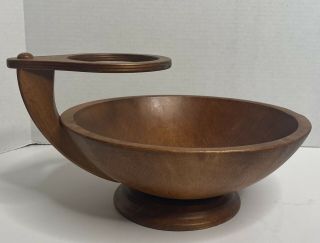 Ma Leck 2 - Tier Wood Mid Century Chip And Dip Serving Bowl Vintage - No Dip Bowl