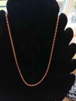 Heavy Antique Belcher Chain Necklace With Barrel Clasp 9.  8 Grams