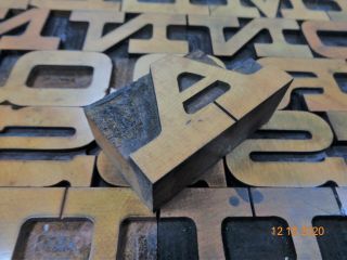 Printing Letterpress Printer Block Antique Wood Alphabet Unmarked Print Cut