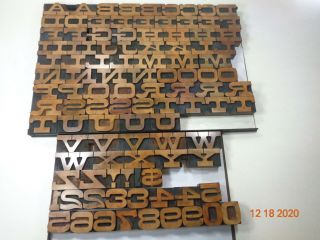 Printing Letterpress Printer Block Antique Wood Alphabet Unmarked Print Cut 2