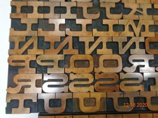 Printing Letterpress Printer Block Antique Wood Alphabet Unmarked Print Cut 5