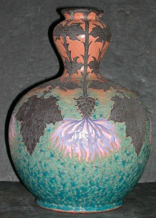 Antique Royal Bonn Floral Art Nouveau Ruysdael Pottery Vase 12 " D.  I.  269 2920e