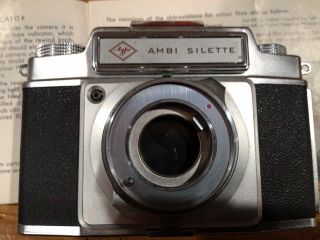 Agfa Ambi Silette Vintage 35mm Camera,  2 Lens,  Prinz Flash,  Box And Leather Case 2