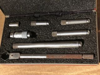 Vintage Starrett Co.  Inside Micrometer Set No.  823.  5 " To 4 "