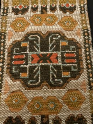 Vintage South or Native American Rug Textile Weaving Wool Colorful 29”x12” 2