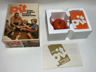 Vintage 1973 Pit Card Game Orange Bell Parker Brothers Usa Made No.  661