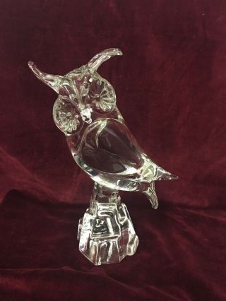 Signed Licio Zanetti Large 12 " Murano Art Glass Owl Sculpture Vintage Figurine