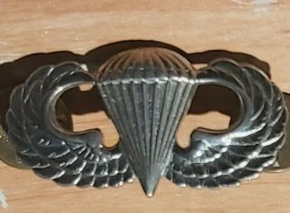 Vintage U.  S Military Airborne Parachute Jump Wings Sterling Silver