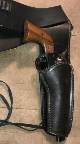 Vintage Hunter Black Rh Quick Draw Belt Holster For 5.  5” Single Action Revolver