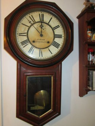 A Late 19th Century Mahogany Ansonia Wall Clock