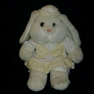 17 " Vintage 1995 Fordlet White Bunny Rabbit Stuffed Animal Plush Toy Yellow