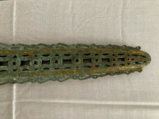 Antique Vintage Chinese Bronze Sword / Jian with Ornate Sculpted Bronze Sheath 6