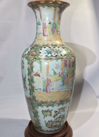 Antique Famille Rose Canton Medallion Qing Dynasty Chinese Vase 18th Century 2