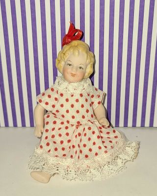 Rare Vintage Miniature Bisque Composition Shirley Temple Doll