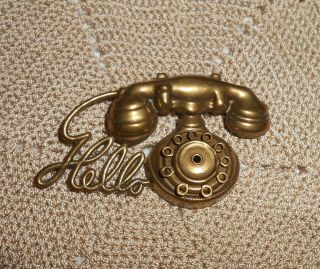 Vintage Hello Rotary Phone Telephone Articulated Brooch Pin Jan Michaels? A288