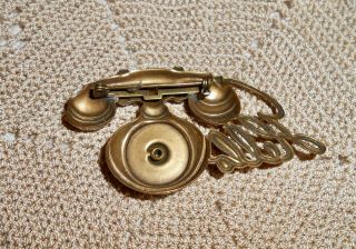Vintage HELLO Rotary Phone Telephone Articulated Brooch Pin Jan Michaels? A288 3