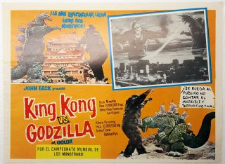 King Kong Vs.  Godzilla Japan Great Lobby Card Vintage,  1962