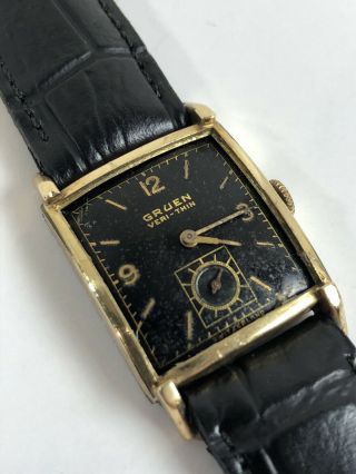 Vintage Gruen Veri - Thin 10k Gold Filled Swiss - Made Men’s Wind - Up Wristwatch