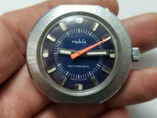 Vintage Ruhla Antimagnetic Electronically Timed Stainless Steel Made In Gdr