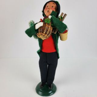 Vintage Byers Choice Carolers 1998 Man Singing 13 Inch Tall Traditional Shopper