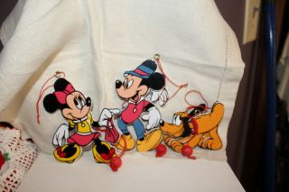 Three Vtg Mickey Mouse,  Minnie Mouse,  Goofy,  Wood Jumping Jack Toys Pull String
