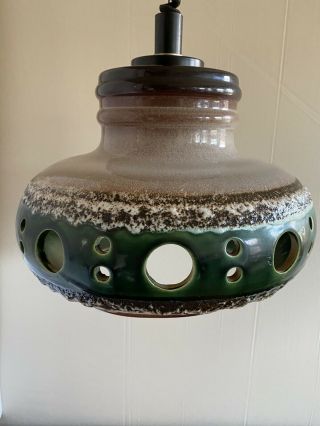Mid Century Danish Modern Herda Ceramic Retractable Swag Lamp,  Ceiling Light 5