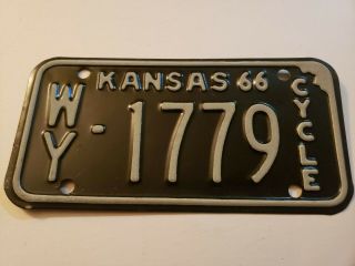 1966 Kansas Ks License Plate Tag Wy - 1779 Antique Vintage