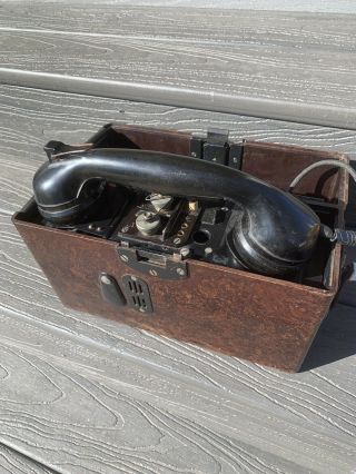 Ww2 German Early 1944 Field Phone W Bakelite Case Antique Wwii Ww 2 Ii