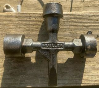 Vintage Mueller 4 - Way Gas/water Valve Wrench Curb Box/meter Box - -