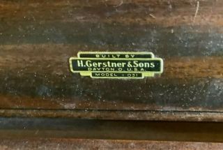Vintage H.  GERSTNER & SONS Model O31 Machinist Tool Case Chest,  8 drawers 3