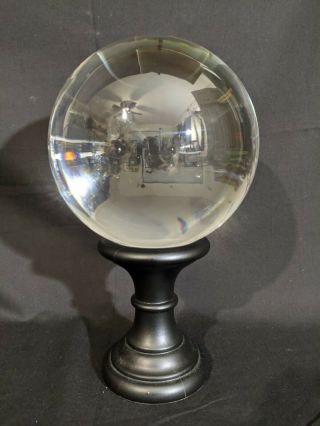Haunted Large 5 3/4 ",  Antique,  Crystal Ball W/ Stand - Scrying Fortune - 9.  2 Lbs