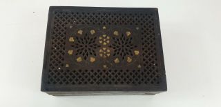 Vintage Indian Hand Carved Wooden Box Decorative Ornamental Display 3