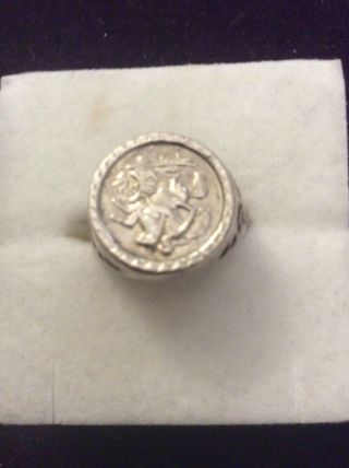 Vintage Sterling Silver (925) St George Ring Size O 4.  41grams.  Stamped 925.