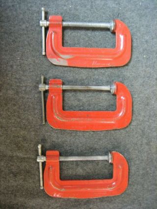 3 - Vintage Stanley Handyman C Clamps 3 " H - 156